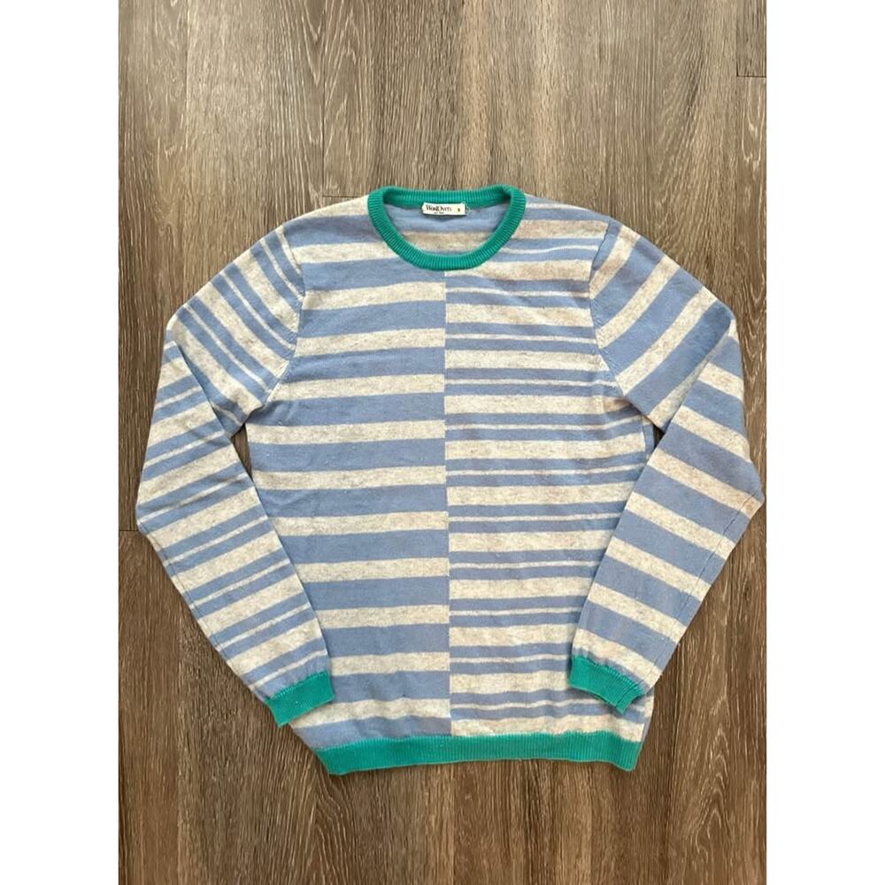 Woolovers Women’s Striped Lightweight Merino Extra‎ Fine Sweater Sz S